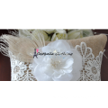 Fashion Elegance wedding White ring bearer pillow with embroidery lace Flower bridal shower favors decoration